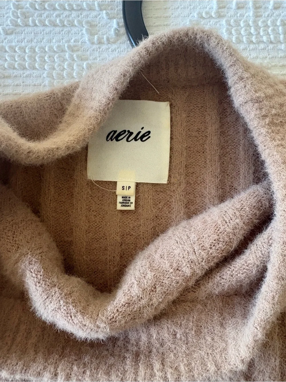 aerie Ribbed Crewneck Sweater in Warm Taupe